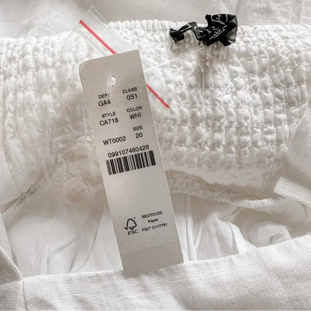 J. Crew White Linen Dress Linen NWT NEW 20 - Picture 4 of 10
